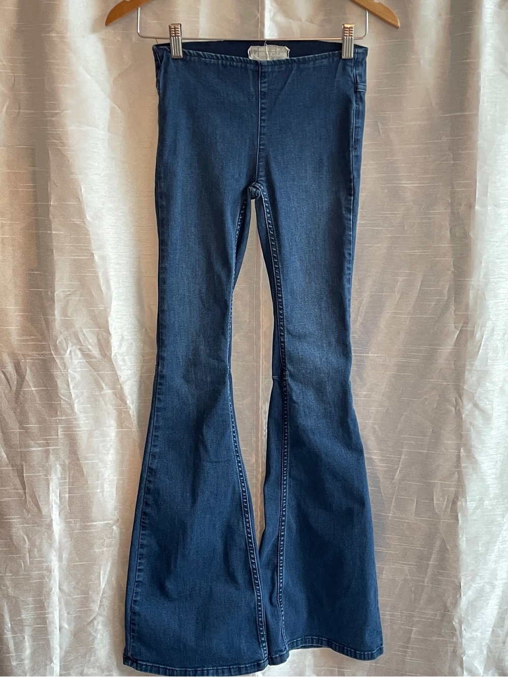 Free People Flare Jeans Women's 25 Low Rise Dark Wash Penny Pull-On Boho Hippie